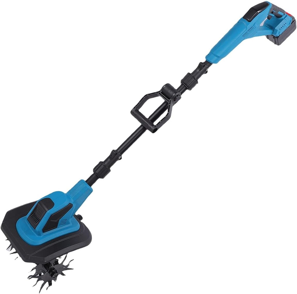 Cordless Rototiller,Rototiller Electric Battery Cultivator, Powerful Lightweight Tiller for Gardens with 2 Batteries, Gardening Tool, ABS Material (US Plug)
