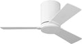 Monte Carlo 3RZHR32RZW Rozzen Hugger 32' Ceiling Fan with Remote Control, Reversible DC Motor, Damp Rated, 3 Blades (Matte White)