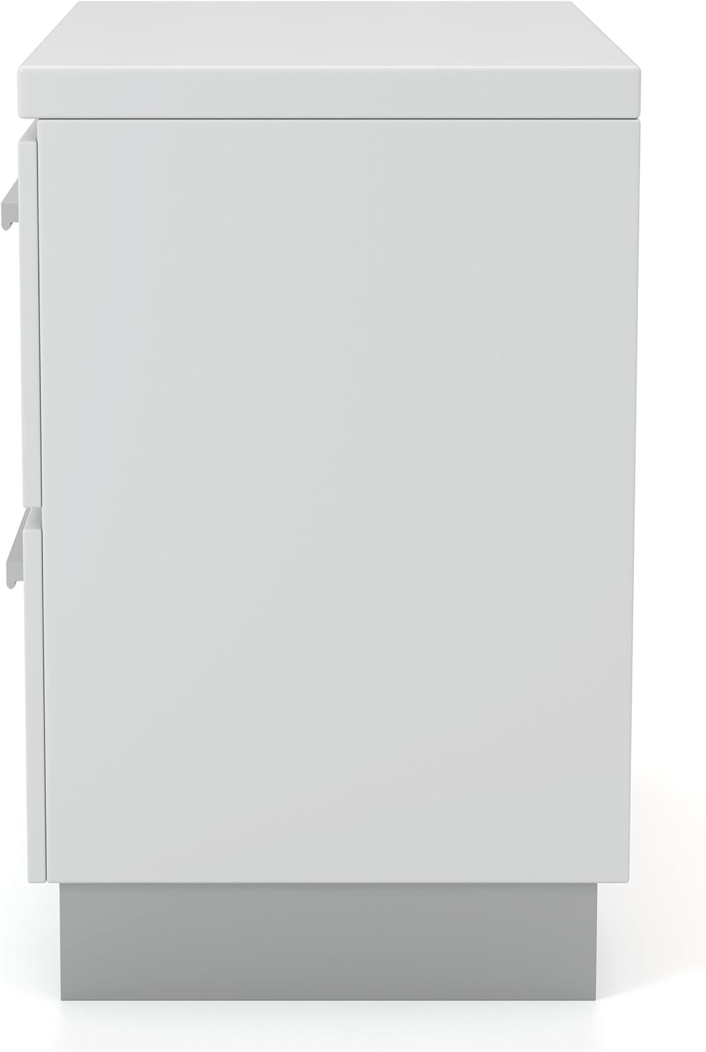 HOMES: Inside + Out Aria High Gloss Lacquer Finish 2-Drawer Nightstand, Glossy White