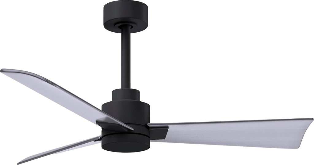 Matthews AK-BK-BN-42 Alessandra Wet Rated 42' Outdoor Ceiling Fan without Light, Remote Included, Silent DC Motor, Matte Black with Brushed Nickel
