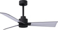 Matthews AK-BK-BN-42 Alessandra Wet Rated 42' Outdoor Ceiling Fan without Light, Remote Included, Silent DC Motor, Matte Black with Brushed Nickel