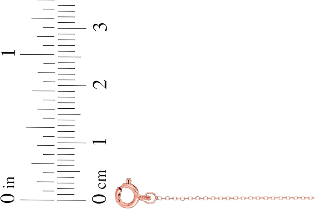 Floreo 14k Rose Gold 0.68mm Solid Diamond Cut Cable Chain Necklace