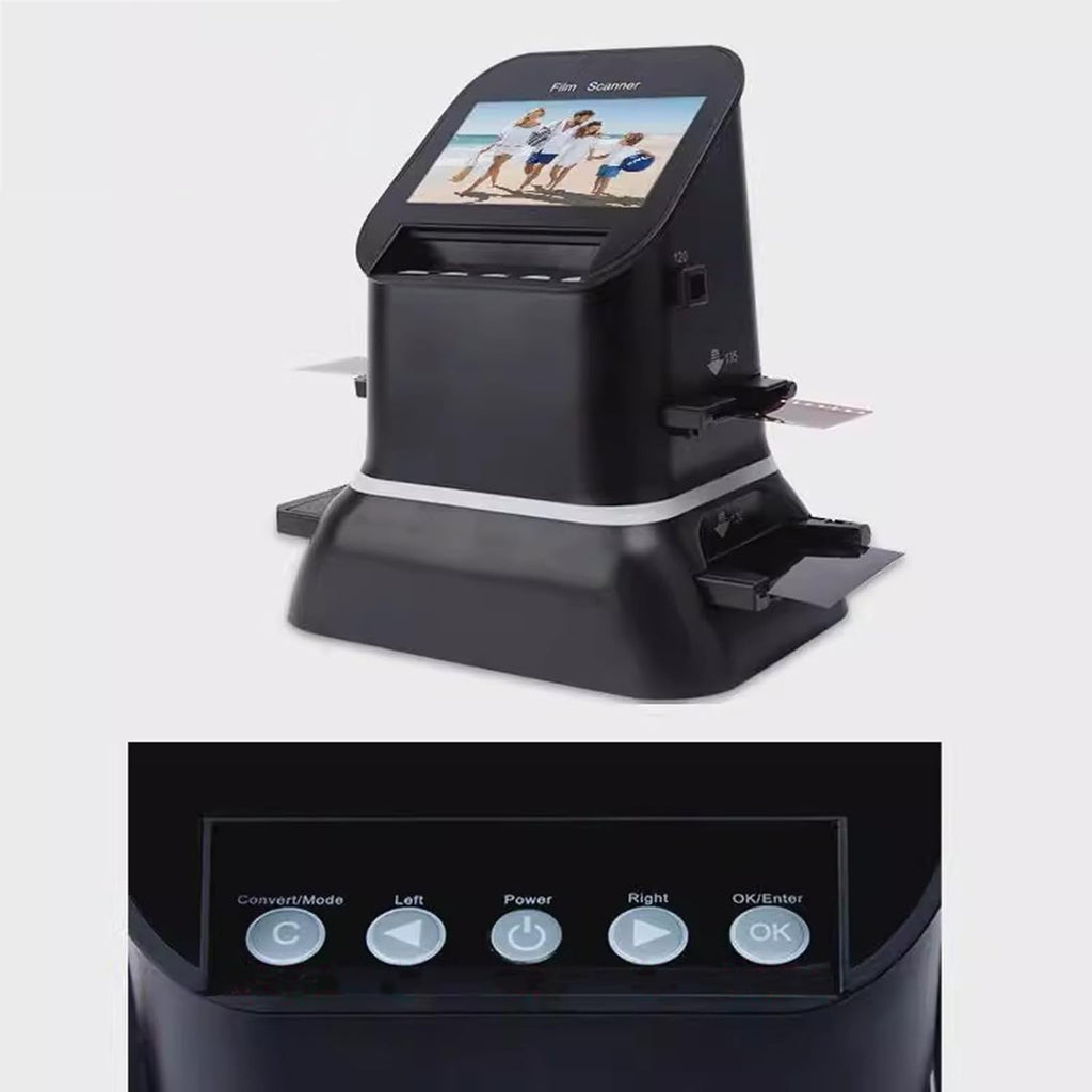 Digital Film Scanner, All-in-One 22MP Slides Scanner, with 4.3 Inch LCD Screen and Easy Load Film Inserts, Converts 135, 126, 120, Film Negatives