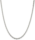 Solid 925 Sterling Silver 3.95mm Beveled Oval Cable Chain Necklace - with Secure Lobster Lock Clasp