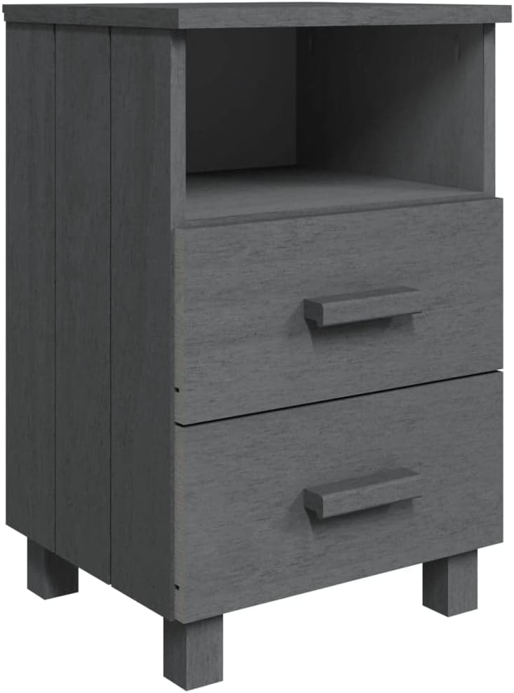 Bedside Cabinet with Two Drawers and an Open Compartment, 24.4' Tall Bedside Table Wooden Cabinet for Home, Office, 15.7'x13.8'x24.4',-950