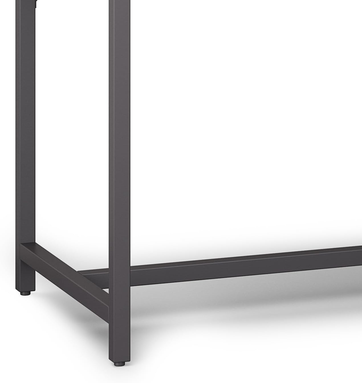 SIMPLIHOME Banting Desk - 72 Inch Wide Solid Wood and Metal Writing Desk in Distressed Grey, Modern Industrial Home Office Computer Table for Study with 2 Drawers and Flip-Down Keyboard Tray