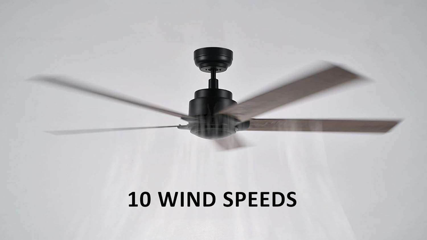 Carro 60 Inch Ceiling Fan without Lights, Black Ceiling Fan with Remote Low Profile, 10-Speed Reversible DC Motor, 5 Dual Finish Blades, Indoor, for Bedroom