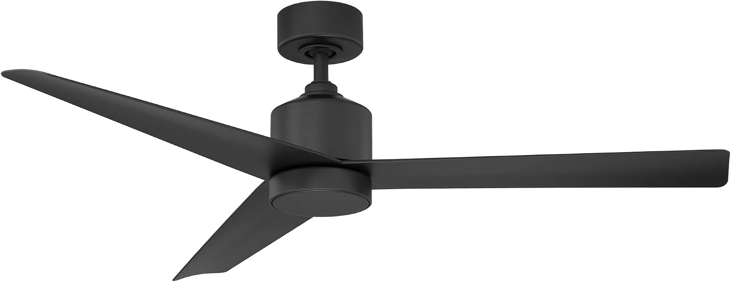 Modern Forms Lotus Smart Indoor and Outdoor 3-Blade Ceiling Fan 54in Matte Black with 3500K LED Light Kit and Remote Control worksworks with Alexa and iOS or Android App