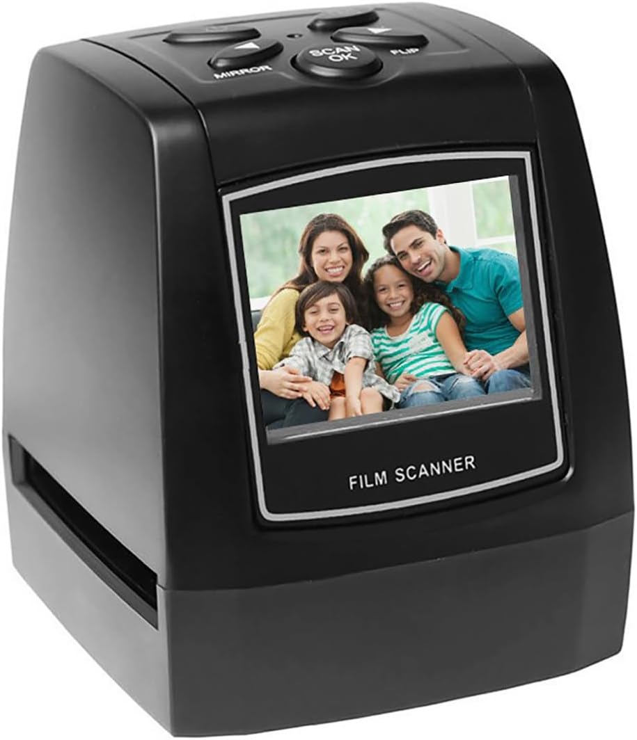 Film Slide Scanner, Screen Digital Film Scanner, High Reduction, 2.36' LCD Screen, Wide Compatibility, 100-240V Slide Converter for Coloured Positive and Negative Films, can Convert The Film into 12