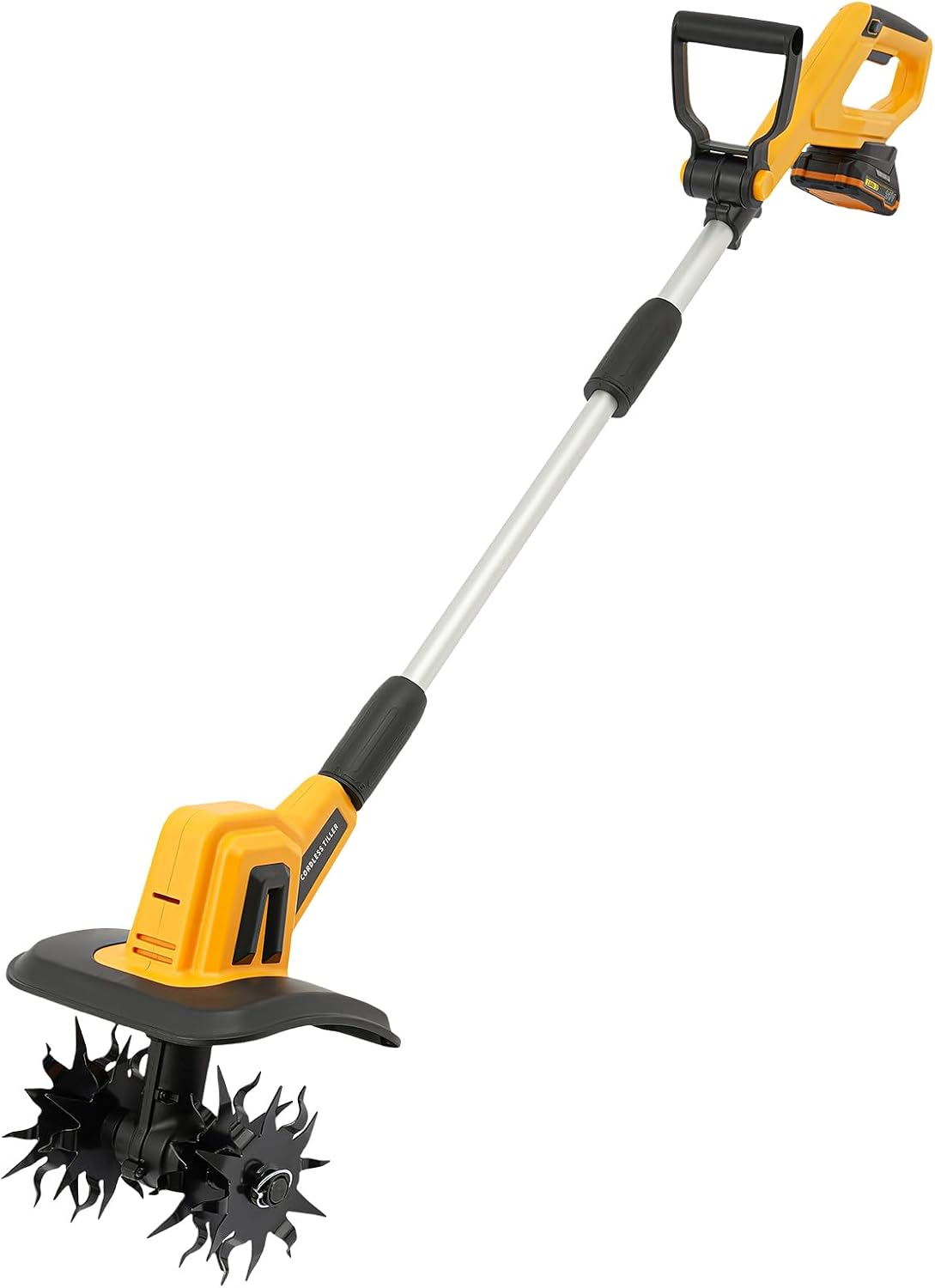20V Cordless Tiller Cultivator, 270RPM Handheld Electric Tilling Machine, 8.66' Tilling Width, 6.3' Depth, Electric Garden Tiller with 2.0 AH Battery for Lawn/Gardening/Soil Cultivation
