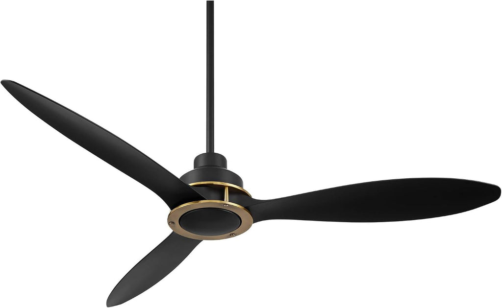 Casa Vieja 56' Veyron Modern Indoor Outdoor Ceiling Fan 3 Blade LED Light Remote Control Matte Black Finish Blades Bedroom Patio Living Room Kitchen Porch Damp Rated Decorative DC Motor Garage
