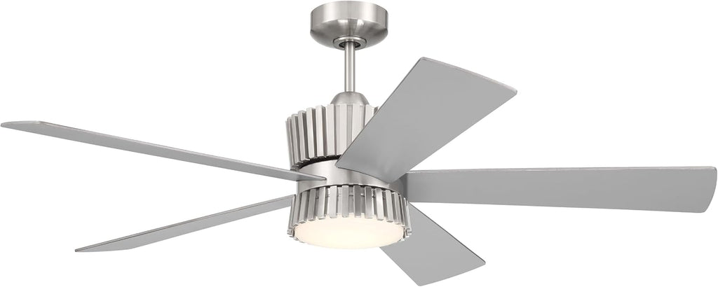 Craftmade 52' Theiry in Brushed Polished Nickel Finish Ceiling Fan with Optional LED Light Kit, Remote Control Included, Smart WiFi Enabled w/Voice Activation, works w/Alexa & Smart Home Devices