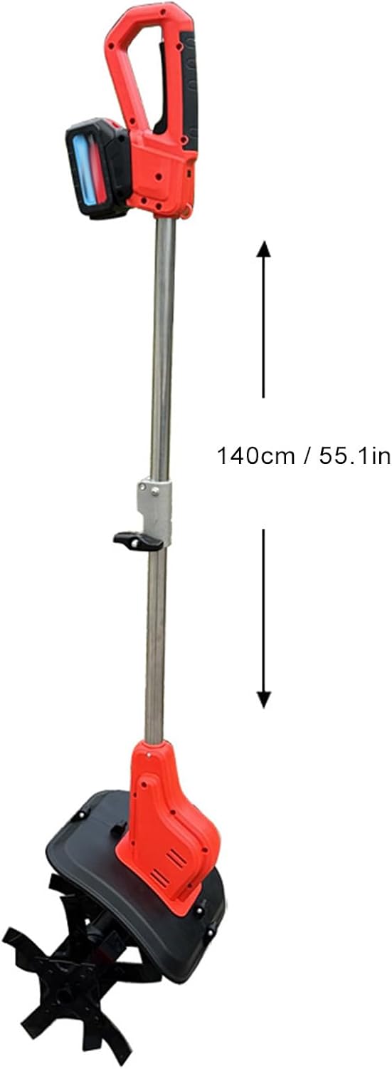 Electric Garden Cultivator Tiller, 24cm Working Depth, 2 Battery Operated, Lightweight Ergonomic Handle - Digital Display, Efficient Performance, Ideal for Gardening