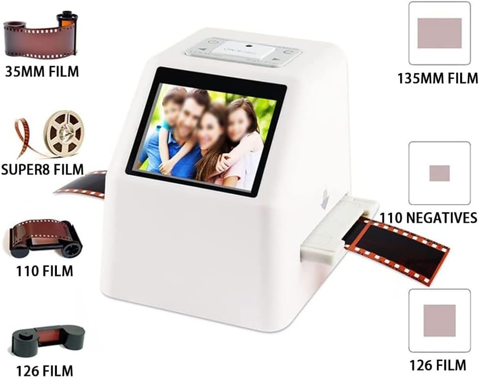 Slide Negative Scanner, Film Slide Scanner, All-in-1 22MP, with 3.5'LCD Screen, Convert Slides and Negatives to Digital Photos Specialised scanning of 135 Negatives, 110 Negatives, 126 KPK