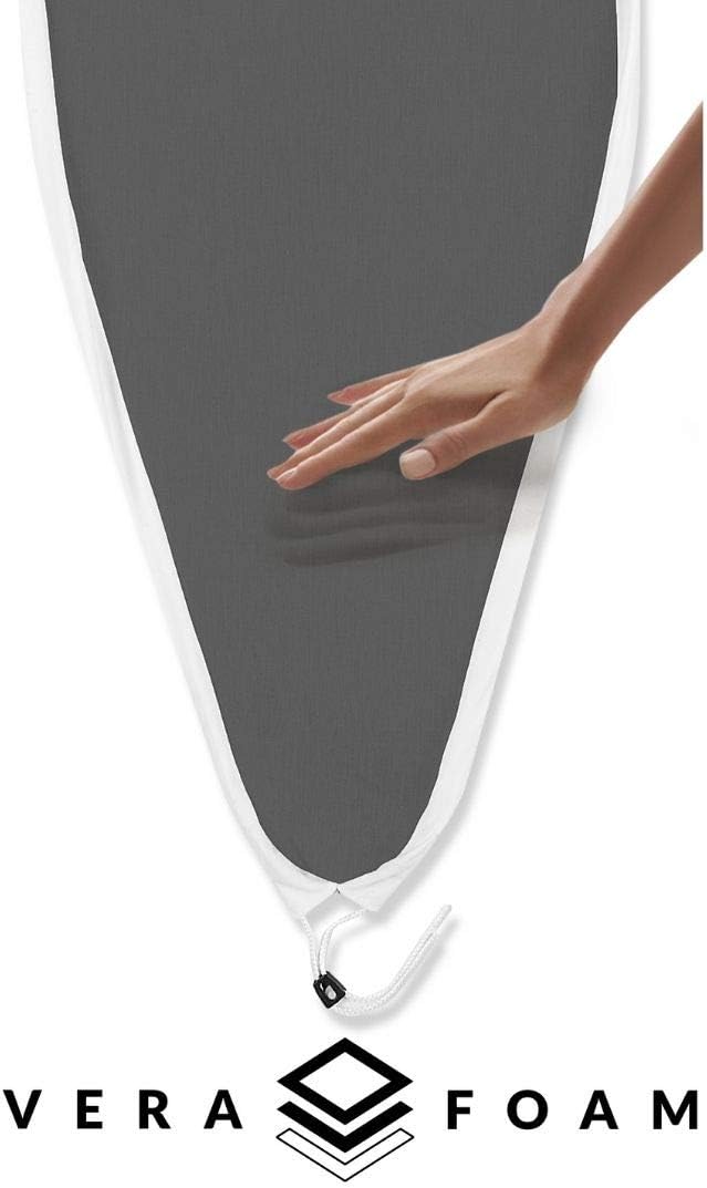 Reliable 120IB Home Ironing Board 19' X 47.5' Made in Italy Portable Ironing Board with Vera Foam Memory Foam Cover, 7 Step Height Adjustable, Heavy-Duty Tube Frame Construction, Strong Iron Rest