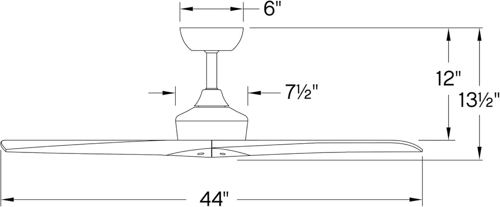 Hinkley Chisel 44' Indoor/Outdoor Smart Ceiling Fan with Remote, Damp-Rated, Modern Wooden Propeller Style Fan Blades, Matte Black and Driftwood blades