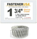 1 3/4' x .093 Ring 316SS Coil Nails 15-DEG Wire 3,600ct