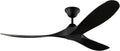 Generation Lighting 3MGMR60MBK-V2 Maverick Coastal Ceiling Fan with Remote Control, Wet Rated Indoor Outdoor Fan, High CFM with 3 Blades, 6 Speeds (Midnight Black with Midnight Black Blades, 60-Inch)