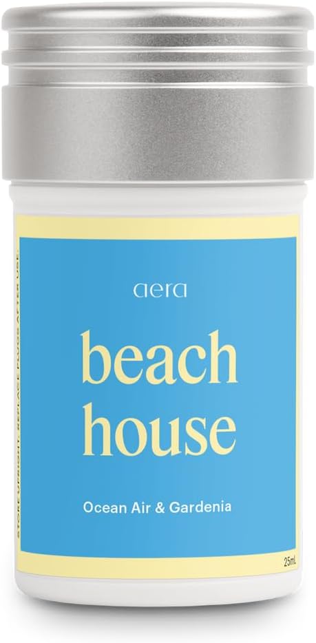 Aera Waterless Plug-in Essential Oil Diffuser for Large Rooms + Beach House Fragrance Capsule – Wi-Fi App & Alexa Control – Luxury Home Fragrance Scent Machine Starter Kit (Includes 1 Capsule)