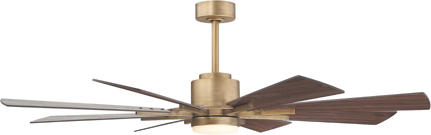 60 Inch Gold Ceiling Fan with Lights and Remote, Large Industrial Ceiling Fan Indoor & Outdoor for Gazebo Living Room Garage, Quiet DC Motor, 3 CCT, 6 Speed, Modern High Airflow Big Ceiling Fan