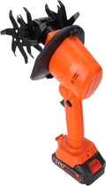 24v Cordless Electric Tiller,Handheld Garden Cultivator,235rpm,4inch Tilling Depth,with 2 * 1.5ah Batteries & Charger,Portable Garden Rototiller,for Gardening Lawn Maintenance