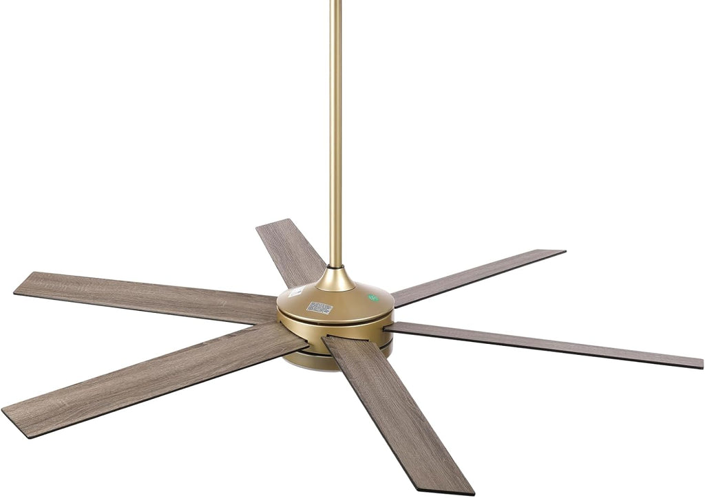 60 Inch Gold Ceiling Fan with Lights and Remote/APP, Modern Black Gold Ceiling Fan 5 Blade Fandelier for Living Room Shop, 3CCT, 6 Speeds, Timer, Quiet DC Motor Indoor Large Ceiling Fan