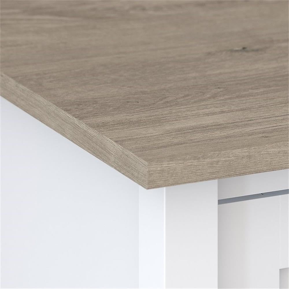 Bush Home Mayfield 2 Drawer Lateral File Cabinet in Pure White and Shiplap Gray