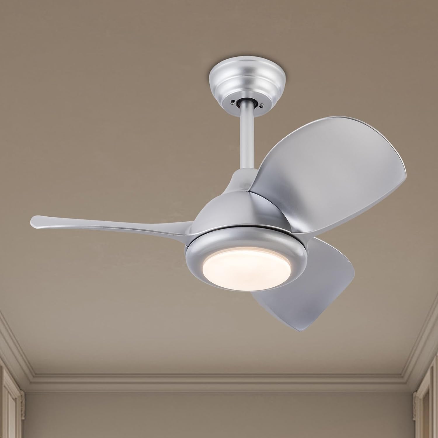 Ceiling Fans with Lights, 30 Inch Modern Low Profile Ceiling Fan with Remote Control 6 Speeds, 3000-6000K Dimmable Timing (1/2/4 hours) 3 Blades Large Ceiling Fan for Indoor and Outdoor Bedroom Patios