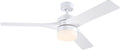 Westinghouse Lighting Alta Vista Contemporary Indoor/Outdoor Ceiling Fan, Dimmable LED Light Fixture with Opal Frosted Glass, Remote Control, 52 Inch, Matte White Finish, DC Motor