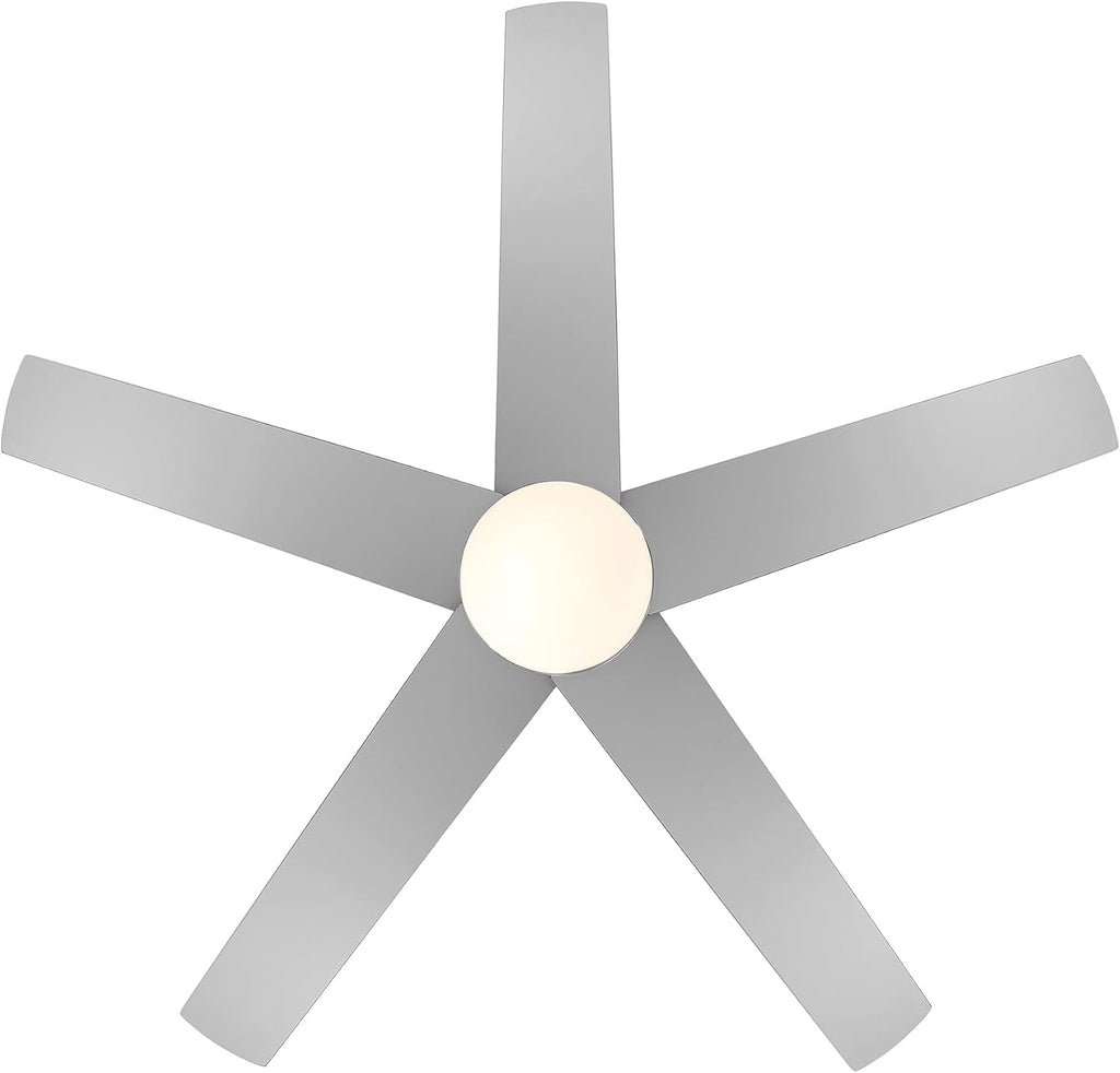 DESIGNERS FOUNTAIN Astrea Smart Ceiling Fan with Lights, 52 Inch LED Light Indoor Outdoor 5-Blade Fan, Remote Control, RGB, Brushed Nickel, FS-ATR52RGB-BN