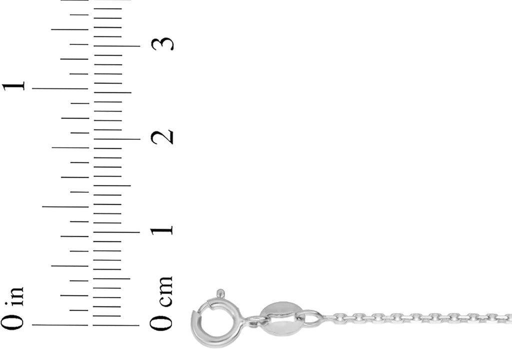 Floreo 14k White Gold 0.68mm Solid Diamond Cut Cable Chain Necklace