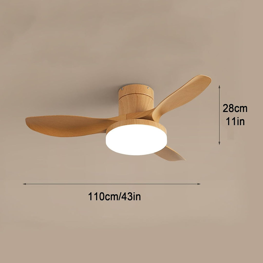 Ceiling Fans with Lights with Remote Control, 6 Speeds 3 Light Color, LED Dimmable DC Reversible Modern Ceiling Fan for Bedroom, for Patio Living Room, Bedroom, Office,Indoor Outdoor(28cm/11in)