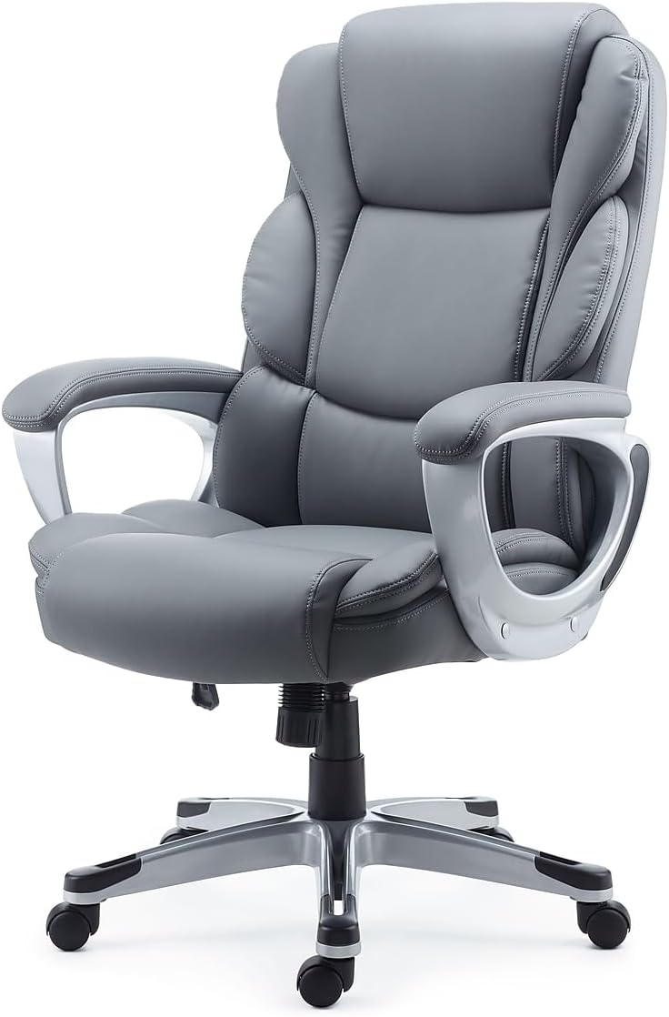 STAPLES Mcallum Bonded Leather Managers Chair Gray