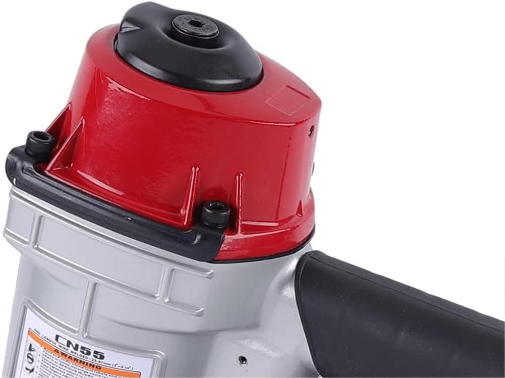 Pneumatic Siding Coil Nailer, CN55 Coil Siding Nailer 25-57mm Handheld Air Framing Stapler Gun Roofing Nailer, 15° & 16° Nails, 300-350 Nail Capacity