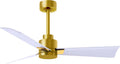 Matthews AK-BRBR-MWH-42 Alessandra Wet Rated 42' Outdoor Ceiling Fan without Light, Remote Included, Silent DC Motor, Brushed Brass with Matte White