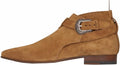Santimon Men's Top-Grain Leather Buckle Ankle Chukka Boots – Western Jodhpur Suede Boots with Harness Strap, Pointed Toe Dress Boots for Casual, Rodeo, Parties & Everyday Wear