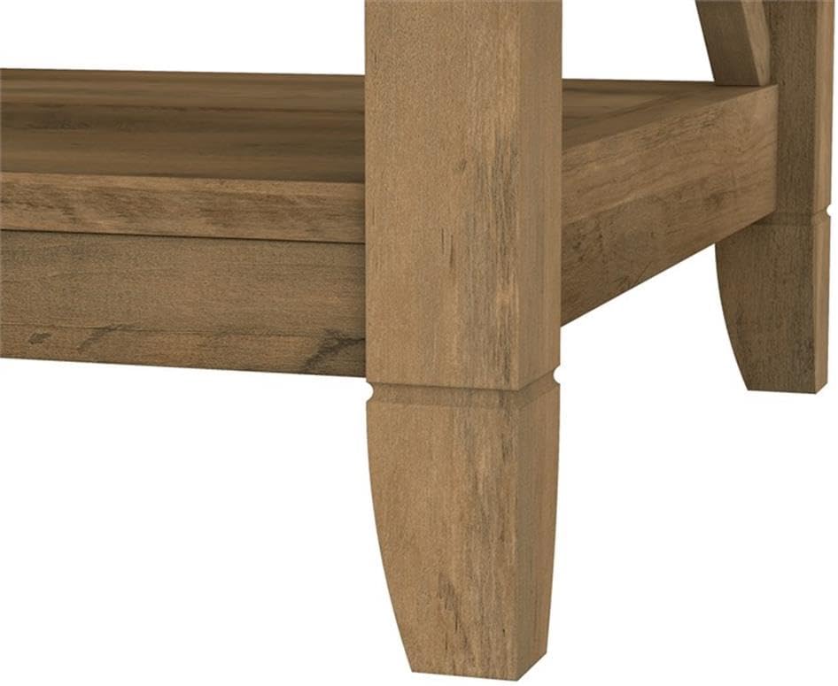 Bush Furniture Key West Tall TV Stand with Set of 2 Bookcases, Farmhouse Entertainment Center for 65 Inch Television, 17D x 60W x 66H, Reclaimed Pine
