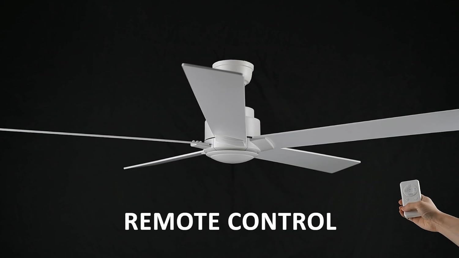 Carro 60 Inch Ceiling Fan without Lights, White Ceiling Fan with Remote Low Profile, 10-Speed Reversible DC Motor, 5 Dual Finish Blades, Indoor, for Bedroom