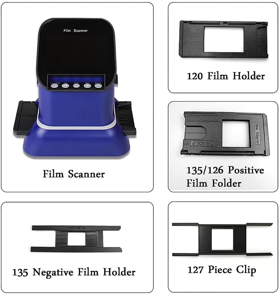 Portable Digital Film Scanner, HD Film Scanner with 4.3 in LCD Screen, 22MP Film Negative Scanner Slide Viewer, Converts