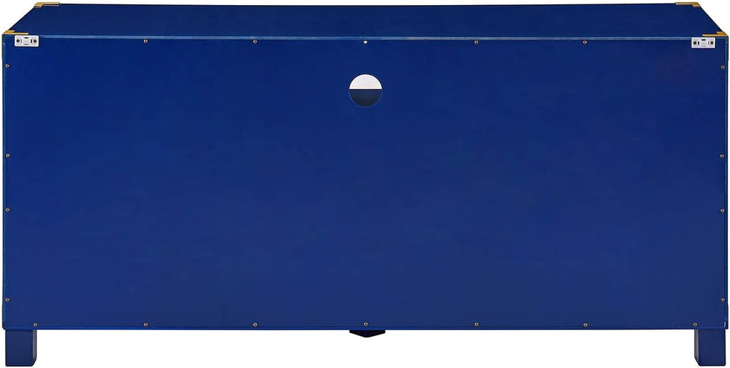 SEI Furniture - Campaign Entertainment Center Console - Navy - Transitional Design, Blue Finish - Ideal for Living Room, Family Room (MS3212)
