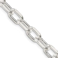925 Sterling Silver 7.5mm Diamond-cut Long Link Cable Chain (18 to 24 Inch)