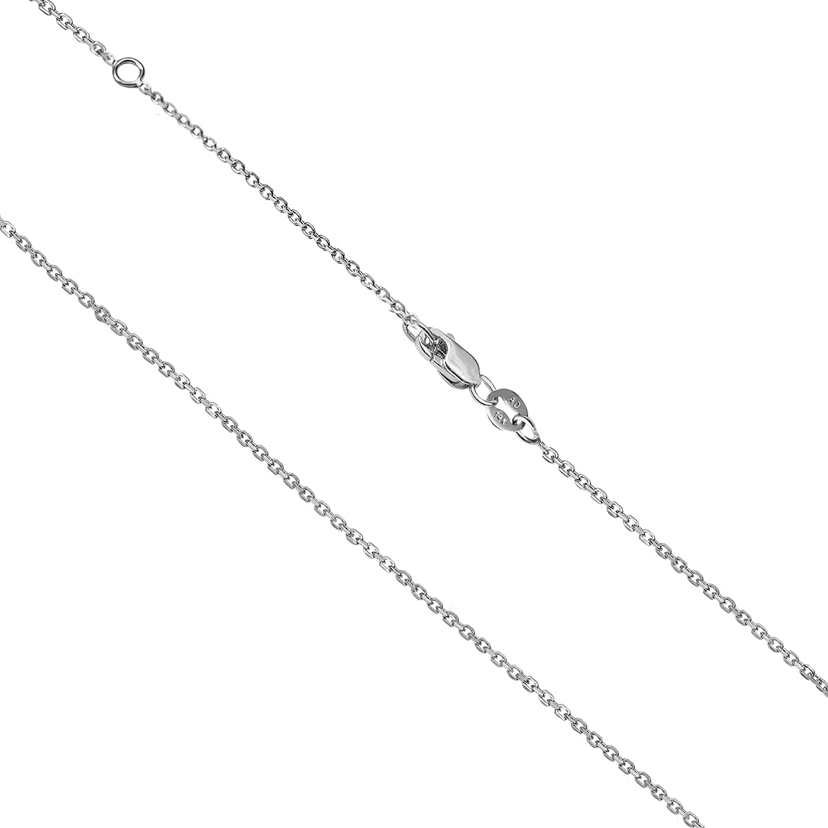 Honolulu Jewelry Company 14K Solid Gold 1.2mm Adjustable Cable Chain Necklace - Clasp stays in back with Pendant Saddle (TM)