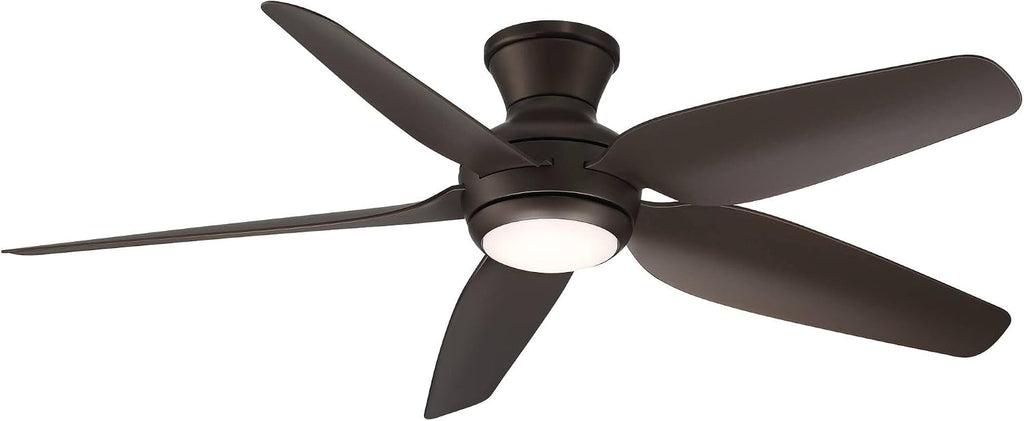 Casa Vieja 52' Del Diego Modern Industrial Hugger Indoor Outdoor Ceiling Fan with LED Light Remote Control Bronze Brown Damp Rated for Patio Exterior House Home Porch Gazebo Garage Barn