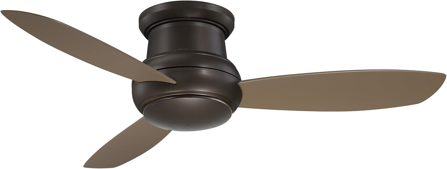 Minka-Aire F474L-ORB Concept II 52 Inch 3 Blade Outdoor Ceiling Fan Close to Ceiling with Integrated 14W LED Light in Oil Rubbed Bronze Finish