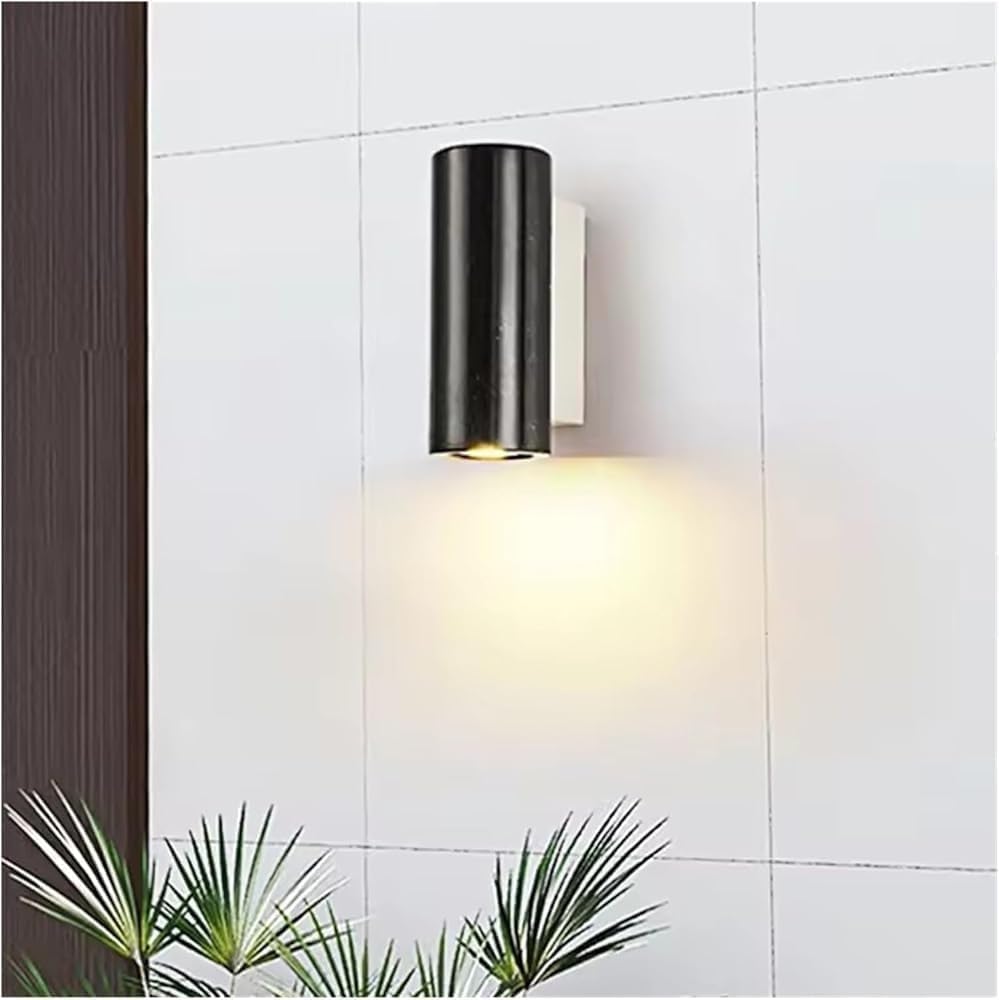 Nordic Minimalist Natural White Marble Modern Living Room Balcony Decoration Spotlight Landscape Corridor Warm Color Wall Lamp T-155(Black)