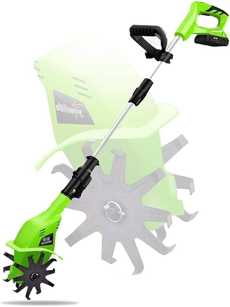 MekUk Garden Tiller & Cultivator Garden Tiller, Electric Cordless Hand Tiller Cultivator with 4000mAh Rechargeable Lithium Battery and Charger for Garden Care Compacted Soils and Lawn Yard