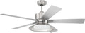 Craftmade 52' Topper in Brushed Polished Nickel Finish Ceiling Fan w/Optional LED Light, Remote Control Included, Smart WiFi Enabled w/Voice Activation, works w/Alexa & Smart Home Devices
