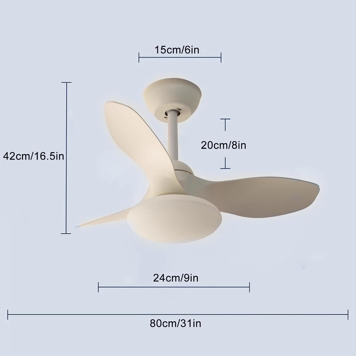 Small Ceiling Fans with Lights, Modern Ceiling Fans, Ceiling Fans with Lights and Remote, 3 Color Light, 6 Speed, for Kitchen Bedroom Dining Room Patio(White)