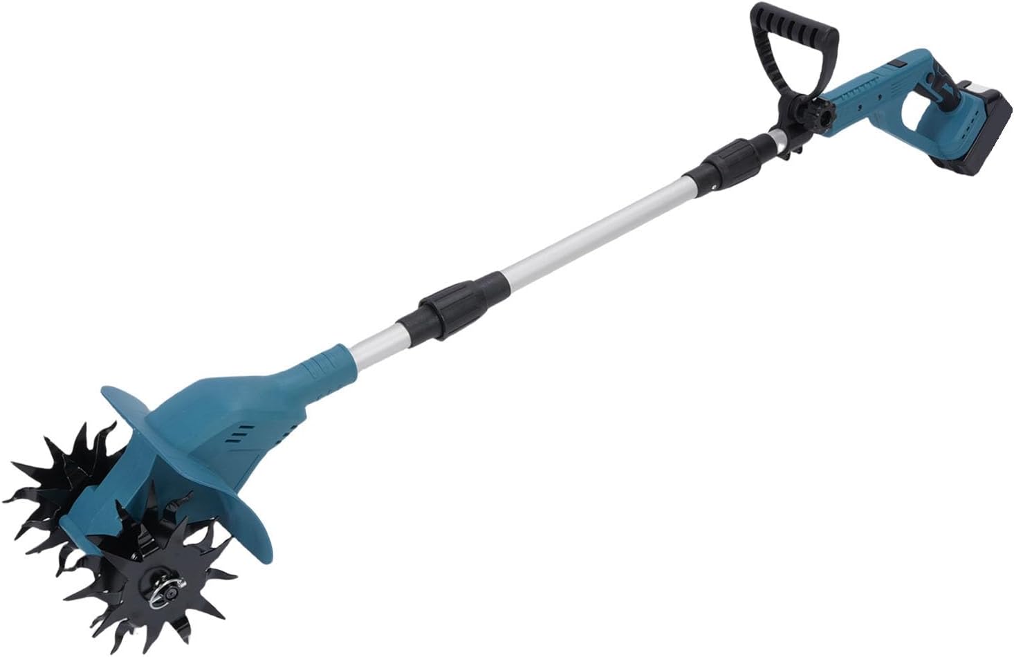 Generic Cordless Mini Cultivator Efficiently 9' Wide, 6.3' Deep for Gardening Soil Cultivation, Battery Powered Electric Tiller for Gardening Enthusiasts (US Plug)