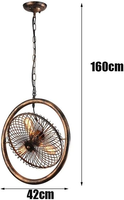Vintage Industrial Ceiling Lights, Barn Retro Fan Spider Fitting E27 Rust Color Pendant Light Wrought Iron Hanging Lighting for Living Room Bedroom Dining Room Balcony Bar